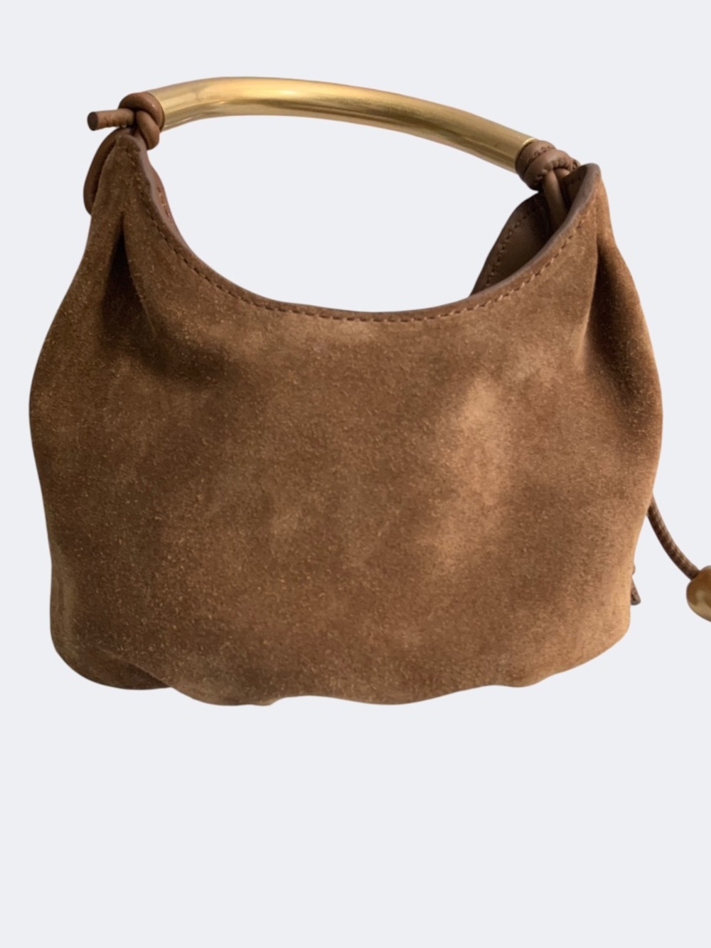 Madewell The Camren Mini Hobo Bag Aged Cognac Brown Suede Leather NWT - Picture 4 of 9